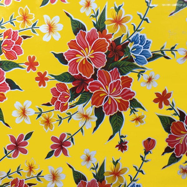 Mexican Oilcloth Hibiscus Yellow - BenElke
