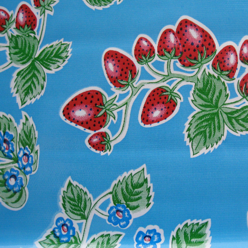 Mexican Oilcloth Strawberries Blue - BenElke